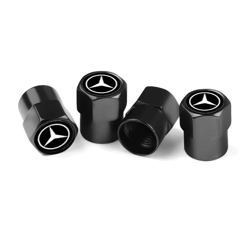CRH1 4Pcs Styling Wheel Tire Valve Air Stem Cap Duust Covers For Mercedes Benz W210 W176 AMG CLS CLE CLA GLA GLB GLS Class A GLE W222