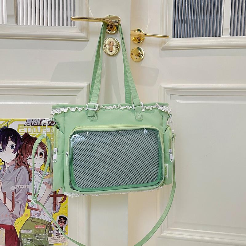 Süße Schleife Transparente Crossbody-Tasche - Große Kapazität JK Süßes Mädchen Abzeichen Tasche