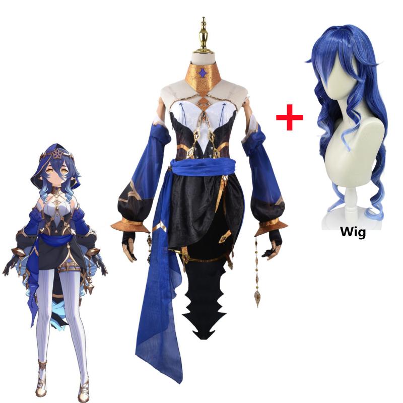 

Layla Cosplay Costume Перука Cosplay Honkai 3rd Layla Dress Outfit Уніформа Головні убори Рукавички Капелюх Дівчата Жінки XXXL-(Full set+wig)