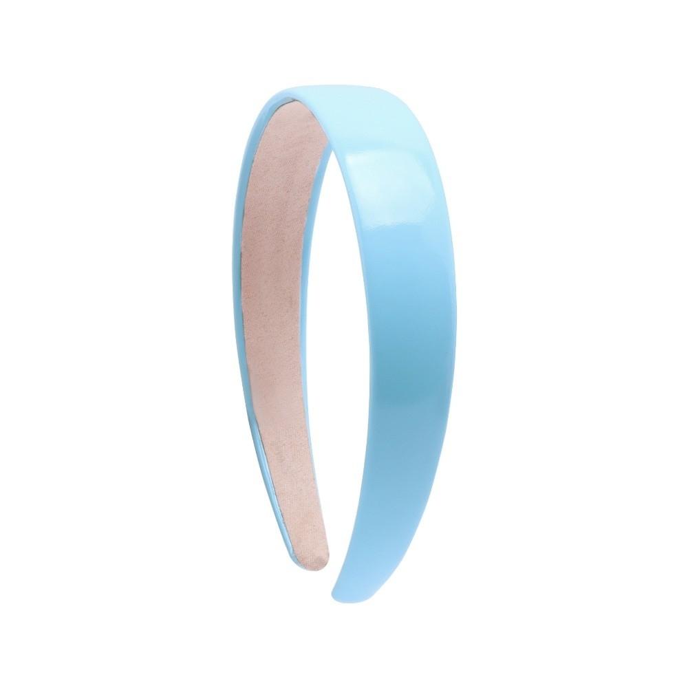 Cute PU Leather Headband 2.5cm Wide Wide Padded Padded Hair Hoop Non-slip Design Soft Elastic Hair Band Daily Hair Matching синий