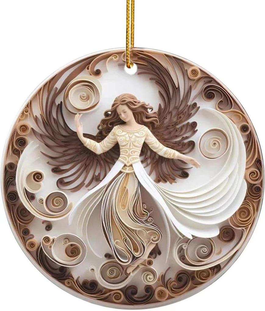 Christmas Nativity Car Pendant Acrylic Three-dimensional Vision Nativity Blessing Pendant