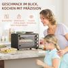 28 L Toaster Oven, Compact Oven for Cooking and Grilling, Electric Oven with Baking Tray, Grill Rack, 2600W, Black