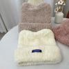Knitted Bear Ear Hat Cartoon Plush Beanie Cap Winter Ear Protection Skull cap  Women