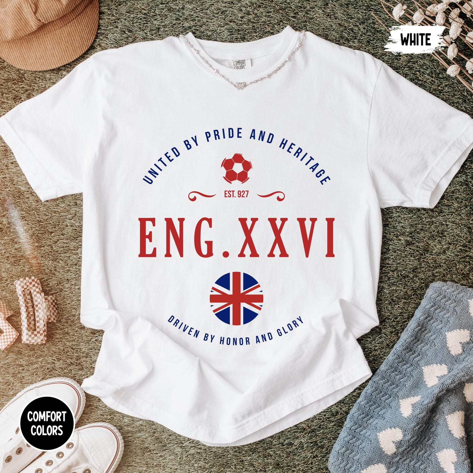 England Soccer Shirt ENG XXVI, Vintage Football Tee, Comfort Colors Graphic Shirt, World Cup 2026 England Fan Gift, Three Lions Tee XL