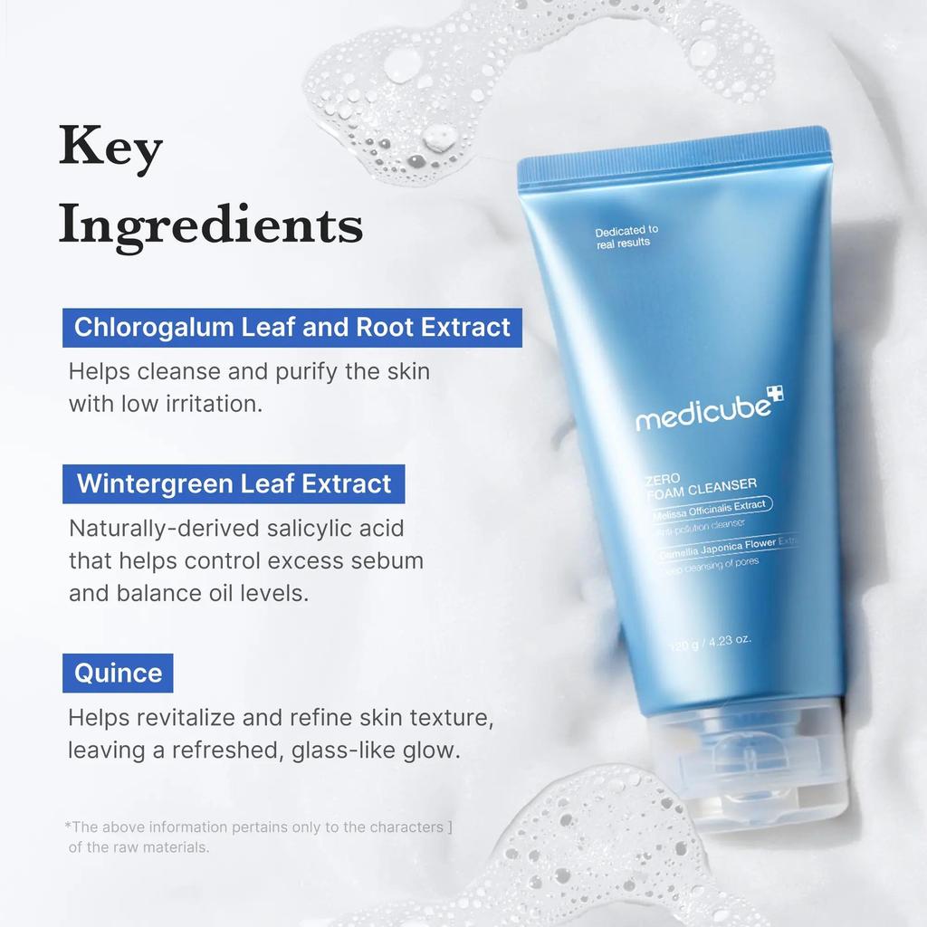 [medicube] Zero Foam Cleanser for Sensitive Skin - Sebum Control, Moisture Balance, and Pore Minimization
