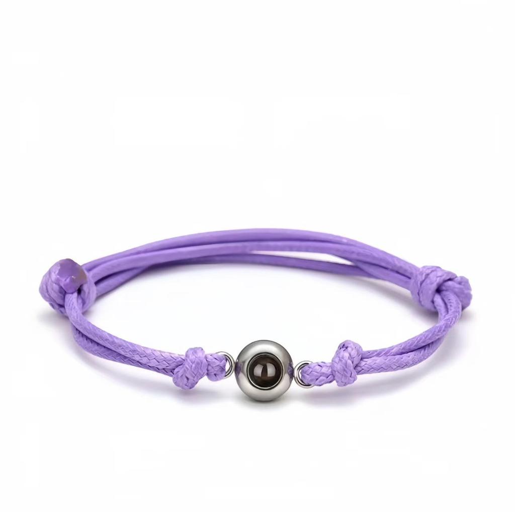 Men's Handmade Woven Bracelet: 100-Language Projection, High-End Custom Couple Accessory.