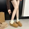 Versatile Boken Shoes Women's Velvet and Thicker 2025 Winter Casual Fashion New Warm One-pedal Cotton Shoes