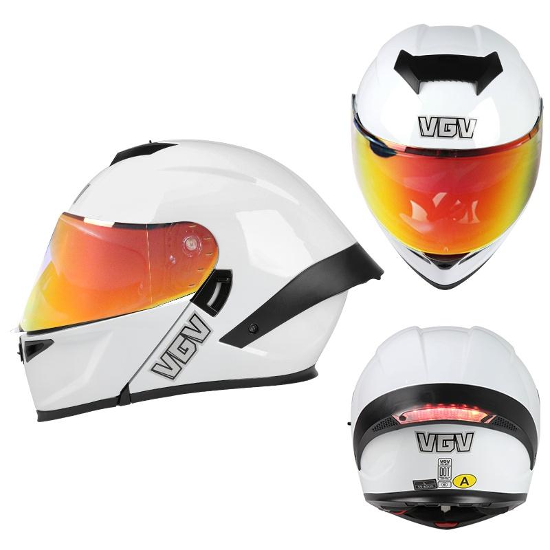 

Цветная маска для лица, большое хвостовое крыло с задними фонарями, мотоцикл откидного типа, модульный шлем с полной защитой, двусторонняя крышка, ст XXL золотой