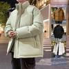 Nouveau manteau d'hiver matelassé en coton M-8XL, col montant thermique épaissi, veste matelassée décontractée