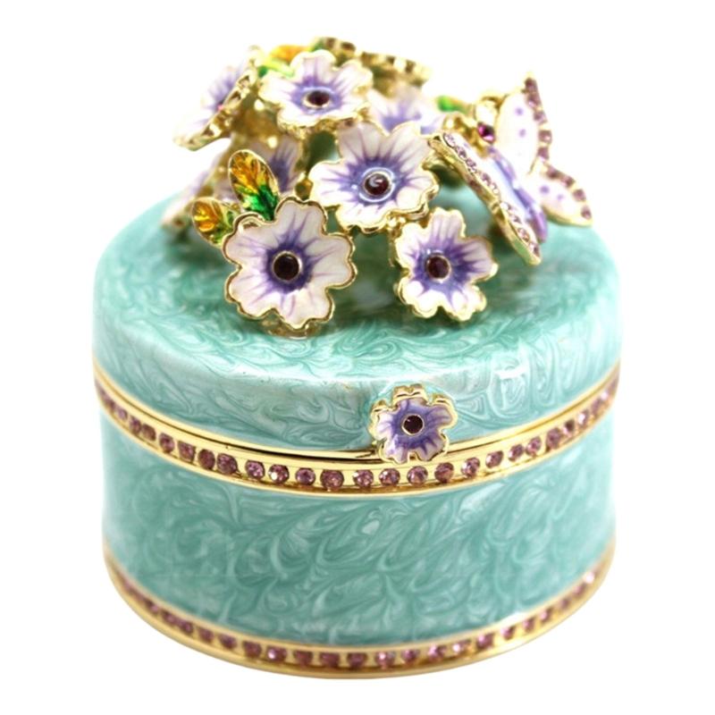 Butterfly and Flower Jewelry Storage Box Multifunctional Organizer for Earrings Bracelets Necklaces Accessories Holder