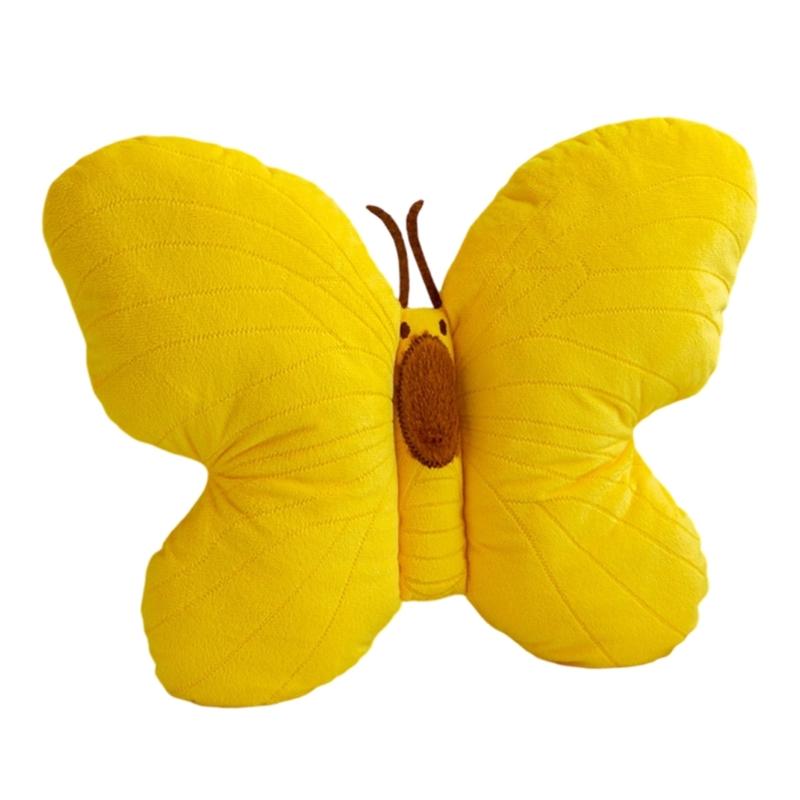 Soft Plushes Butterfly Pillow for Bedroom Living Room Decoration and Kids Room жёлтый