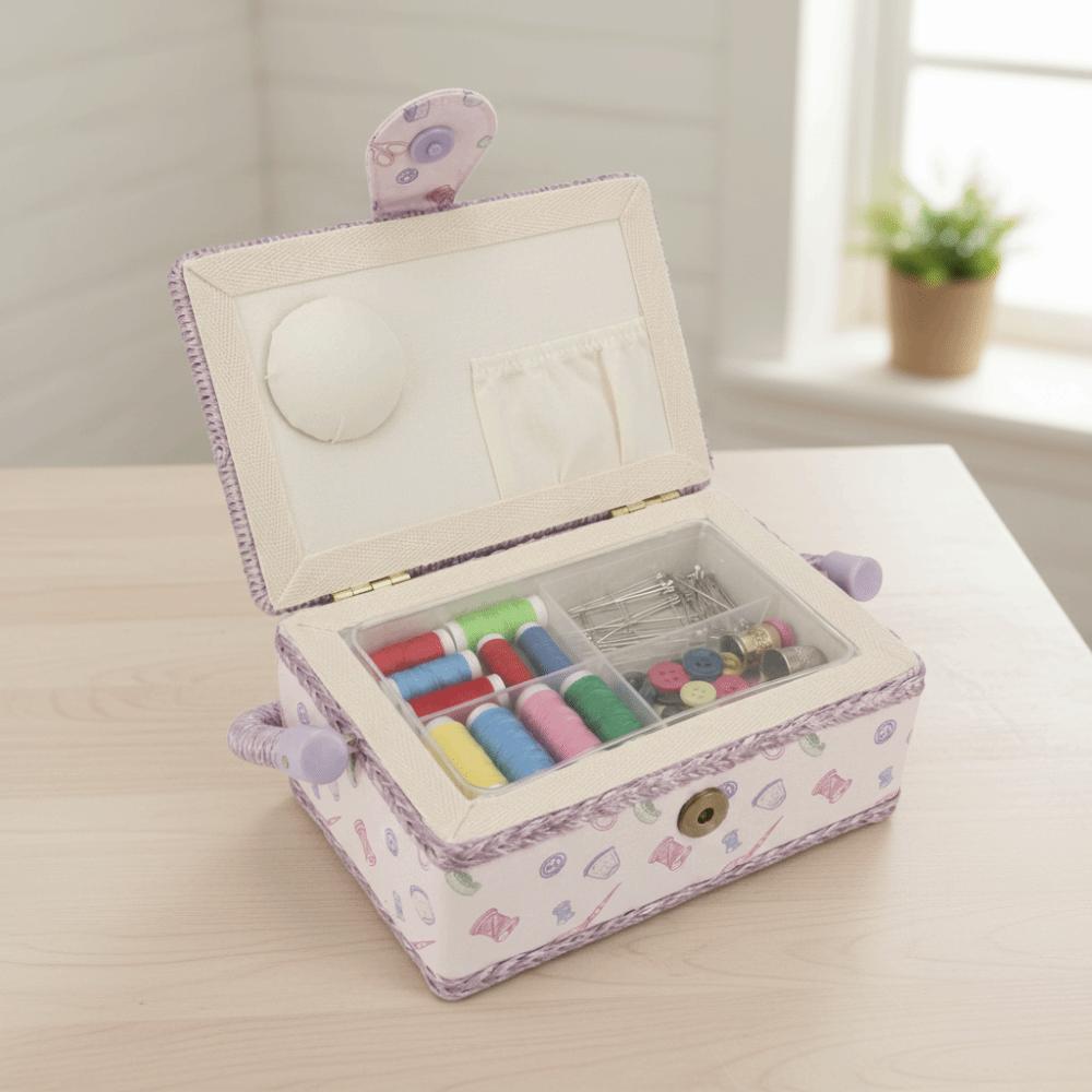 Print Design Sewing Basket Mending Storage Sewing Kit Tools Sewing Organizer Box Household Storage