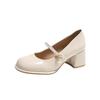 2025 Summer Fashion: Women's Retro Chunky Heel Mary Jane Shoes with Sweet Square Toe and Buckle Strap