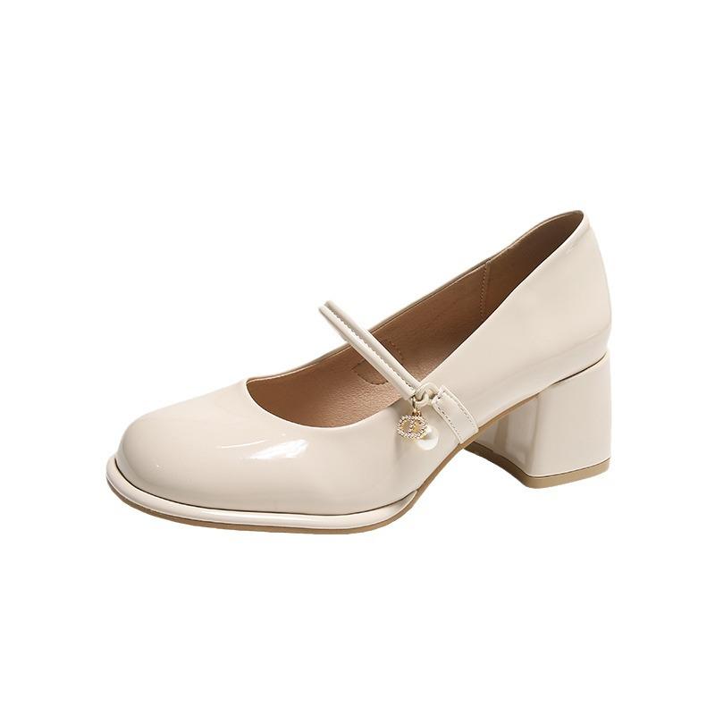 2025 Summer Fashion: Women's Retro Chunky Heel Mary Jane Shoes with Sweet Square Toe and Buckle Strap