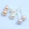 Real 925 Silver Earrings Natural Freshwater Pearl Stud Errings Jewelry for Women Fashion Birthday Gift