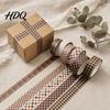 Vintage Style Washi Tape 6 Rolls Plaid Set Grid Checkered Pattern Masking Tape Self Multi-purpose Adhesive Decorative for DIY Crafts Journal,