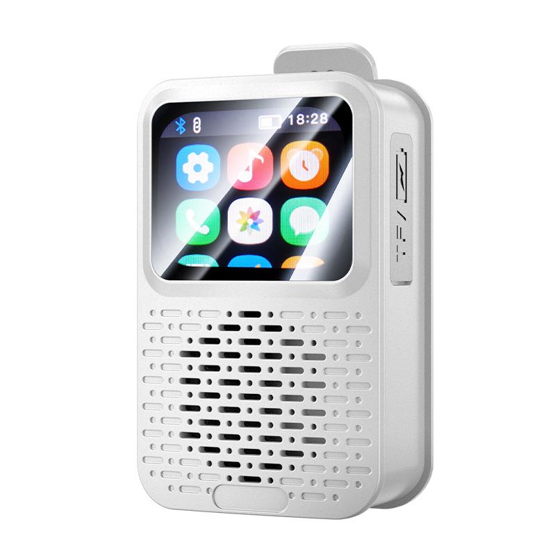 V9 Wearable Smart Speaker: Touchscreen Multifunctional Device with Calendar, Weather, Alarm, Magnetic Back Clip, and HIFI Sound Quality