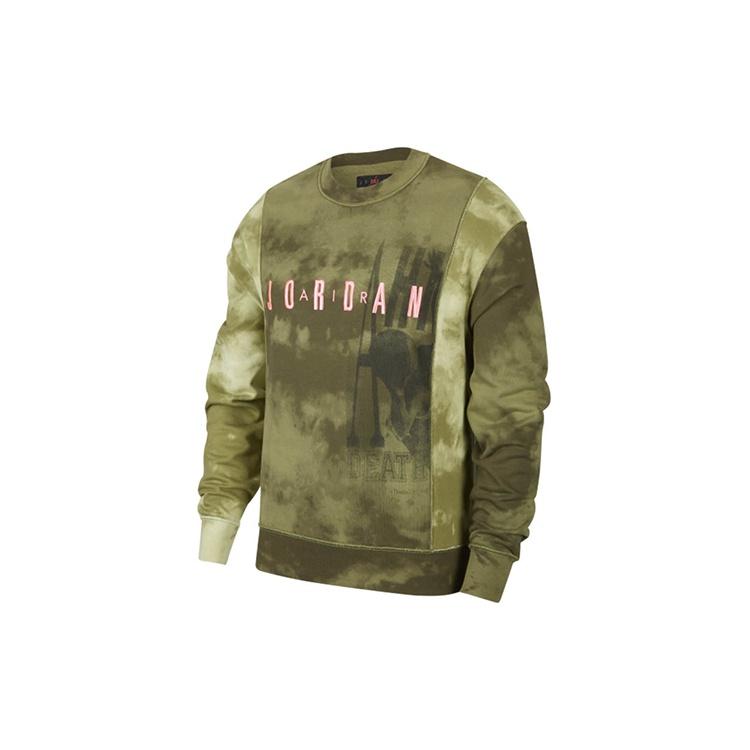 Air Jordan Sport DNA Embroidered Camouflage Sweatshirt For Men Green/Pink Men s CD5733-375 XL