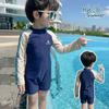 Children's Swimsuit Long-sleeved Sunscreen Quick-drying One-piece Boy Baby Hot Spring Swimsuit Handsome Swimming Parent-child Children's Swimsuit