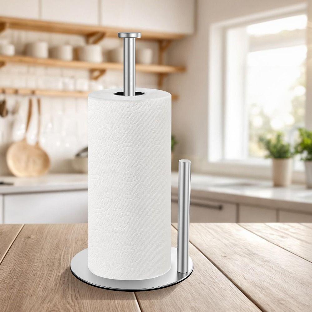 One-Handed Tear Paper Towel Stand Non-Slip Kitchen Roll Dispenser Paper Towel Dispenser Household