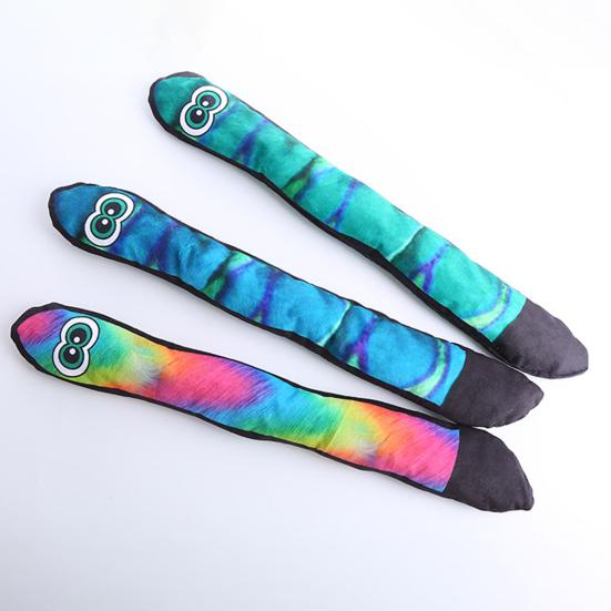 Snake Shape Dog Toy with Rattle Sound Teeth Grinding Squeaky Pet Toy Bite-Resistant Reduce Anxiety Pet Chew Toy for Dogs Cats