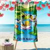 Custom Name Maya the Bee Print Beach Towel, Large Soft Quick Dry Towel for Beach Camping Swimming