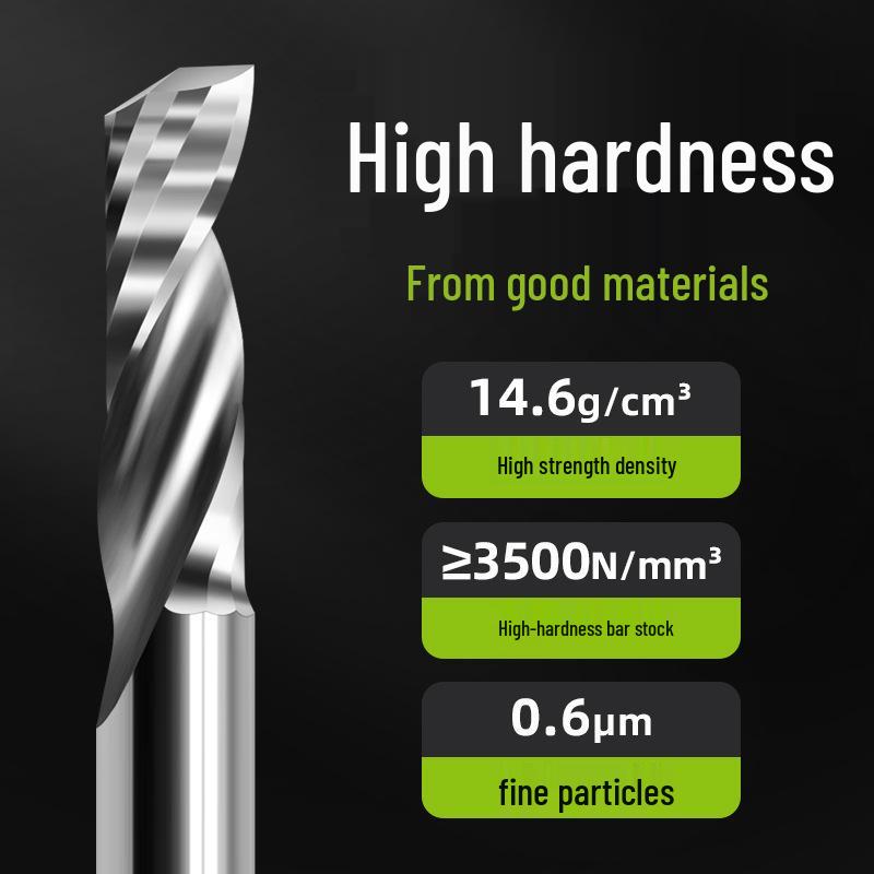 60° Tungsten Steel Single Flute Spiral Milling Cutter, 3.175mm, for Aluminum, Acrylic, PVC Plastic Engraving Machine, Cutter Head 4mm/6mm