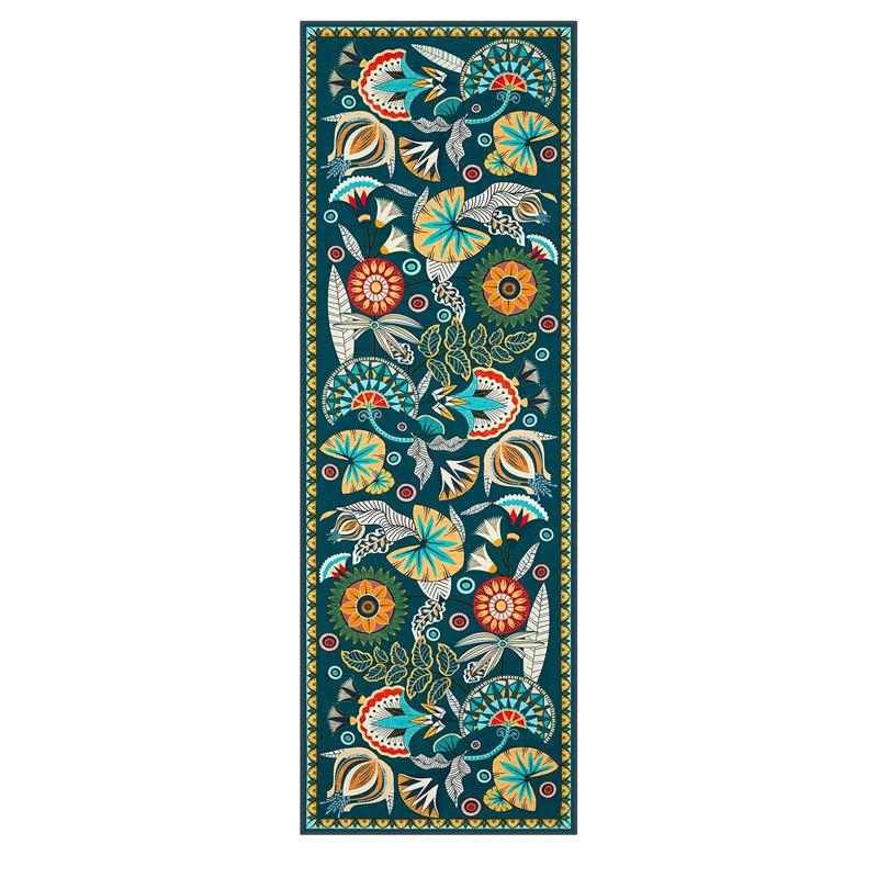 Corridor Carpet Runner Rug Hallway Long Carpets Machine Washable Non-slip Floor Mat Bedside Mats Green Spring Home Decor Rugs