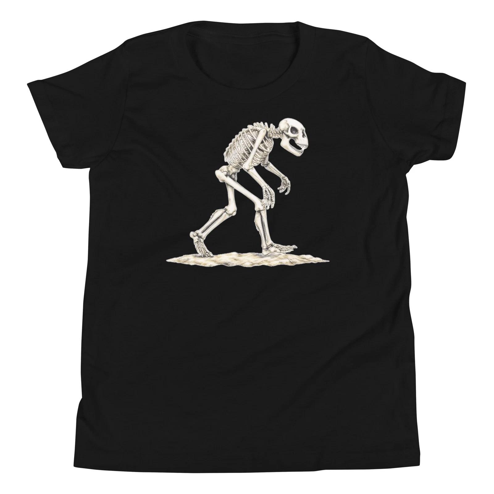 

Bigfoot Skeleton Sasquatch Paleontologist Fossil Lover Youth T-Shirt 100