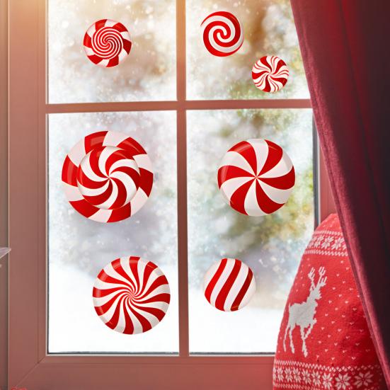 Customizable Party Scene Decorations Christmas Static Window Clings for Glass, Decorations, Gingerbread Man Festive Gift Friends Family Candy