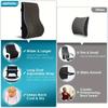 Ergonomic Lumbar Support Pillow for Office Chairs &Cars - Memory Foam Cushion with Adjustable Straps To Improve Posture