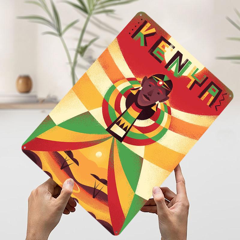 

Kenya Travel Tinplate Poster Customized Wall Art Vintage Retro Metal Signs for House Decor Setup Decorations Decoration Bedroom 7.9x11.8In(20x30cm)
