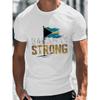 Plus Size Men'S Summer T-Shirt, Flag BAHAMAS STRONG Graphic Print Short Sleeve Tees Trend Casual Tops for Daily Life, Big & Tall Guys