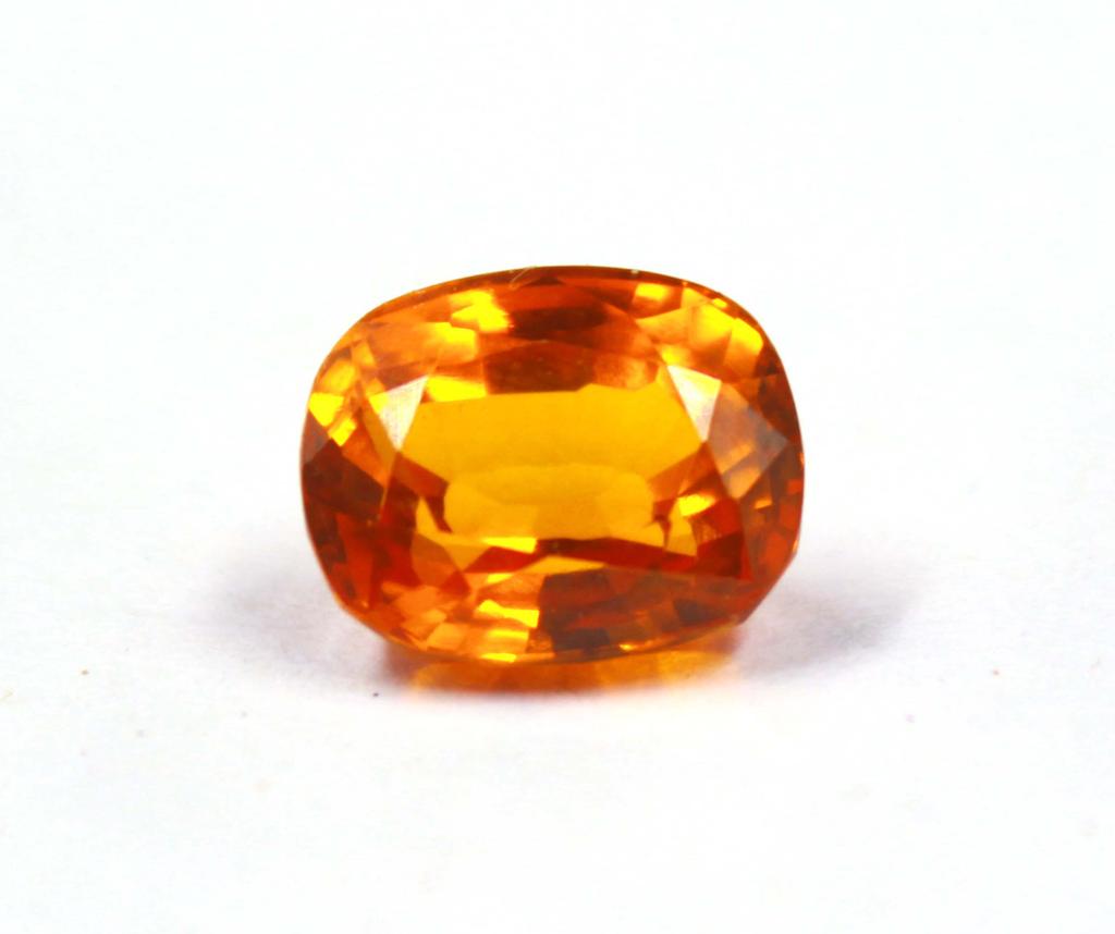 6.65 Carat Cushion Shape Beautiful Orange Sapphire Certified Sri Lanka Gemstone SN536