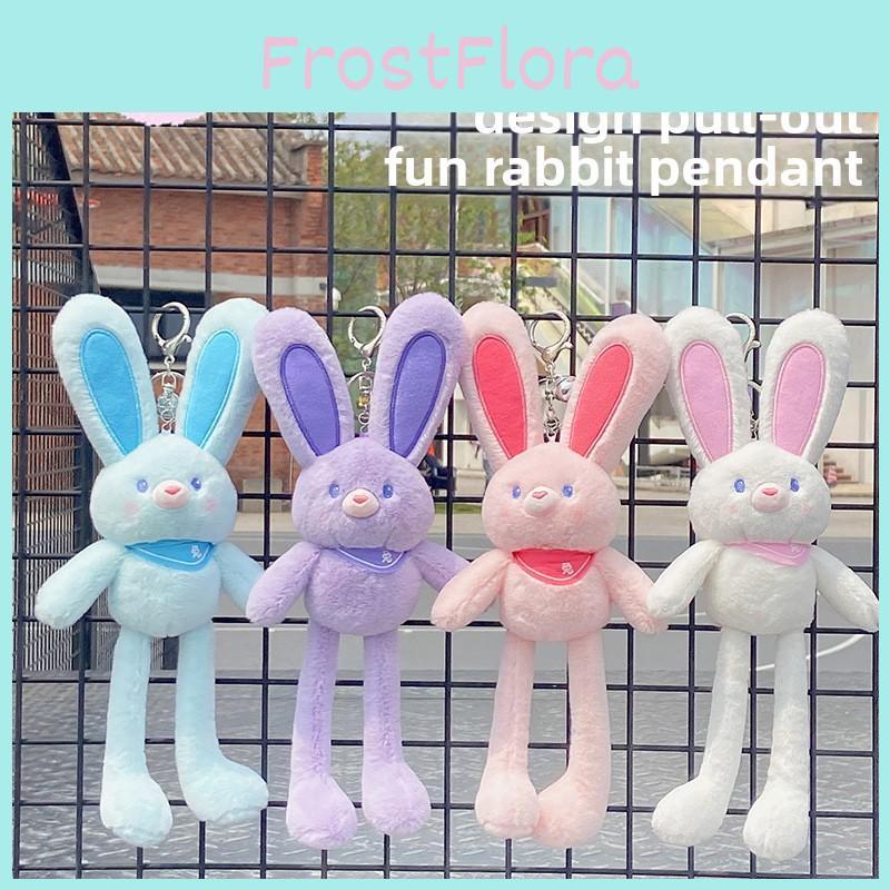 Rabbit Pull Out Plush Toy Keychain With Durable Fabric For Gift Doll Giving