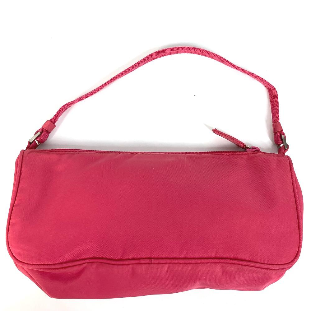 PRADA MV633 Triangle Logo Plate Hand Bag Accessory Pouch Shoulder Bag Pink