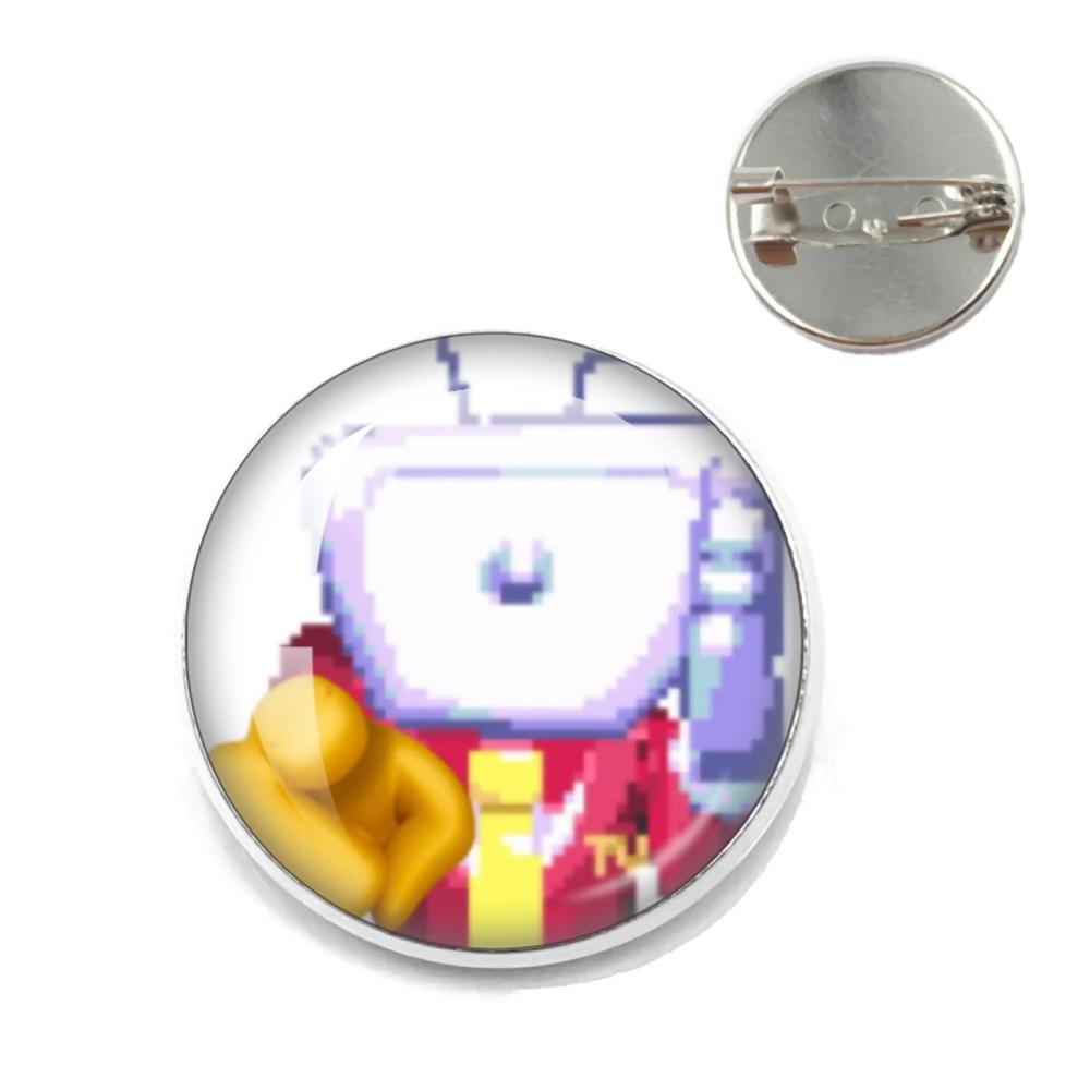 Deltarune Game Character Funny Meme Metal PinsTenna Glass Brooch Badges Accessories Pins Gamer Fans Friends Jewelry Gift