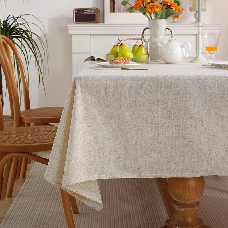 Simple Pastoral Cotton And Linen Tablecloth Solid Color Rectangular Decoration Restaurant Home Coffee Table Long Tablecloth Retail