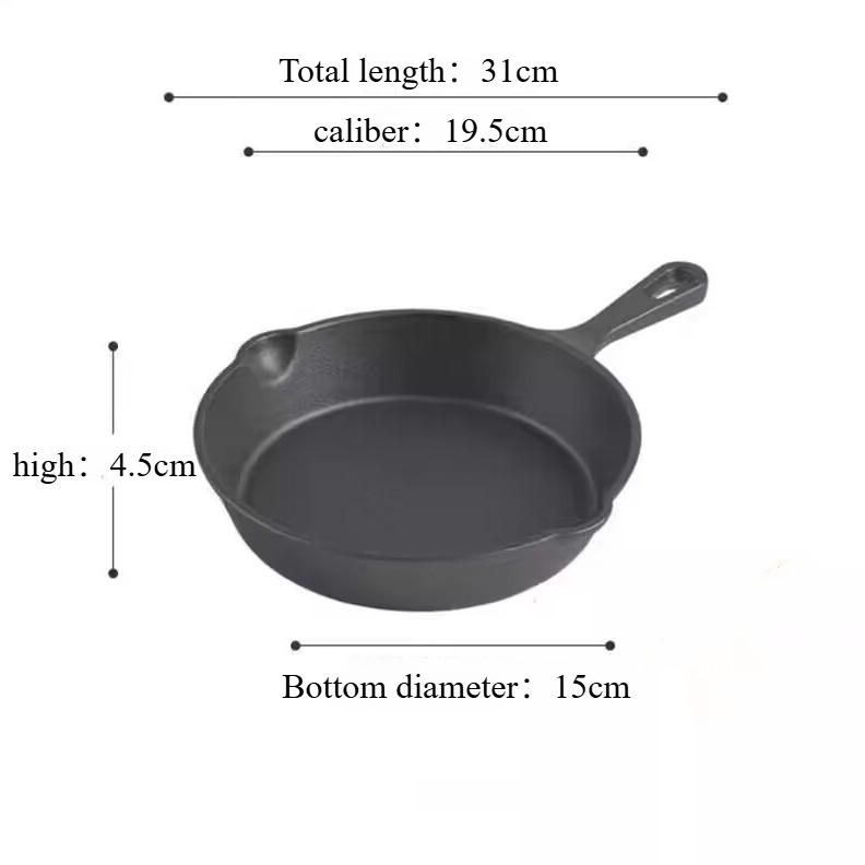 6 Inch Cast Iron Skillet, iron frying pan Frying Pan with Drip-Spouts,Nonstick Cookware, Camping Indoor and Outdoor Cooking