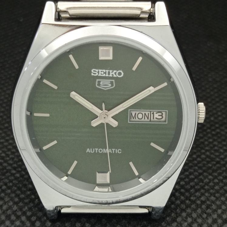 Generalüberholte Vintage-SEIKO 5 Auto 6309A, japanische Herrenuhr, grün, D/D, 593c-a314829-9, SKU593c-a314829