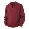 Men Long Sleeve Crew Neck Half Zip Loose Fit Casual Sweatshirt