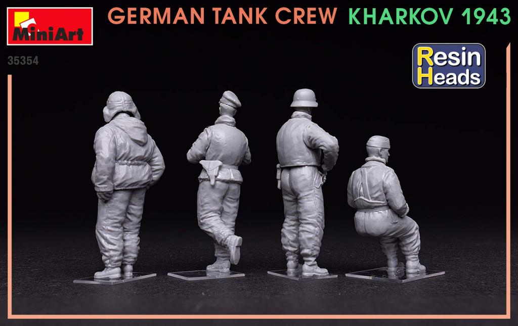 Miniart Scale German Tank Crew Set Kharkov Plastic Model Kit MA35354 1/35 (4 Figures), 1943,
