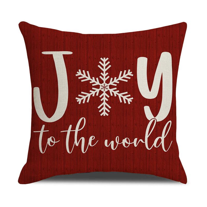 

Новая Рождественская Наволочка Льняная Принтованная Комбинированный Набор Наволочка Простая Универсальная Диванная Подушка 45X45cm (pillowcase only)