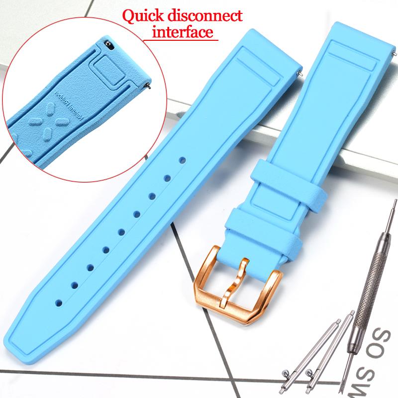 Rubber Silicone Watch Strap for IWC Pilot's Band Quick Release Bracelet Fluororubber Watchband