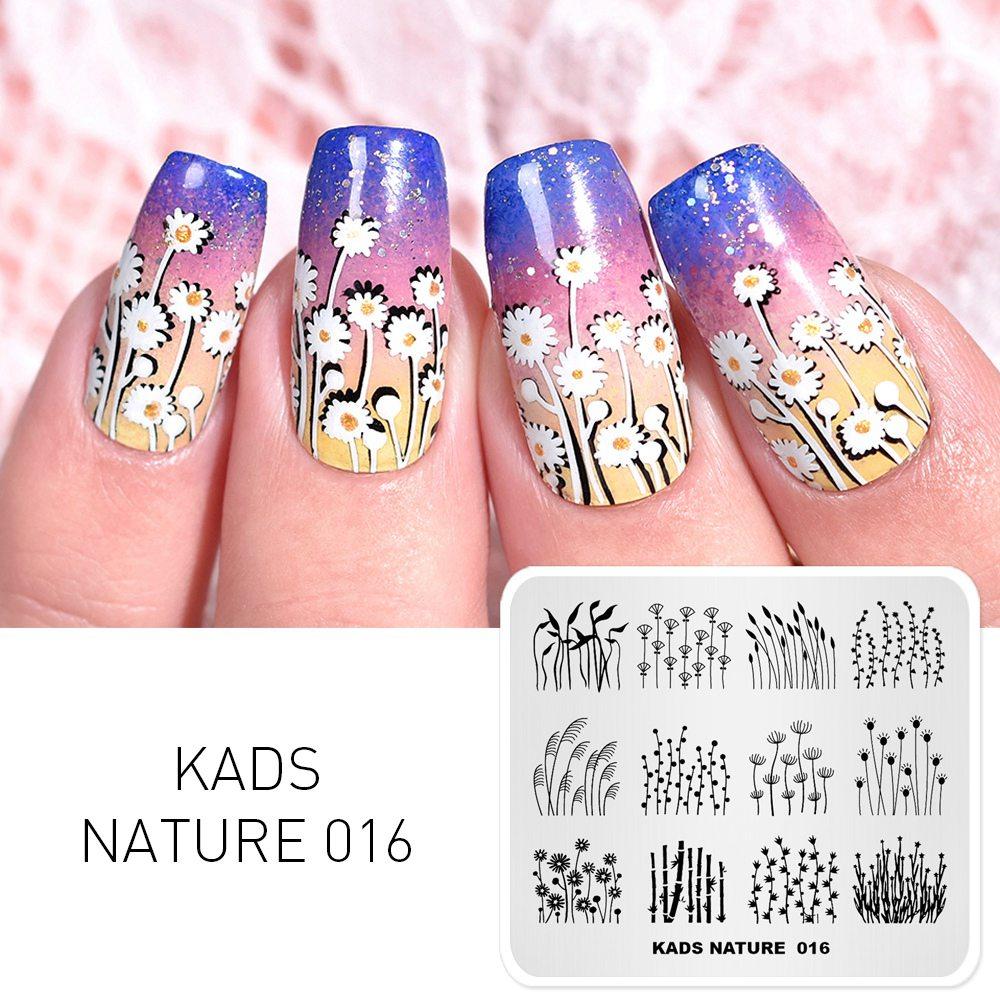 kads Nail Art Stamping Plates 63 Designs Nature Series Nail Template Stencil Plates for Nail Salon