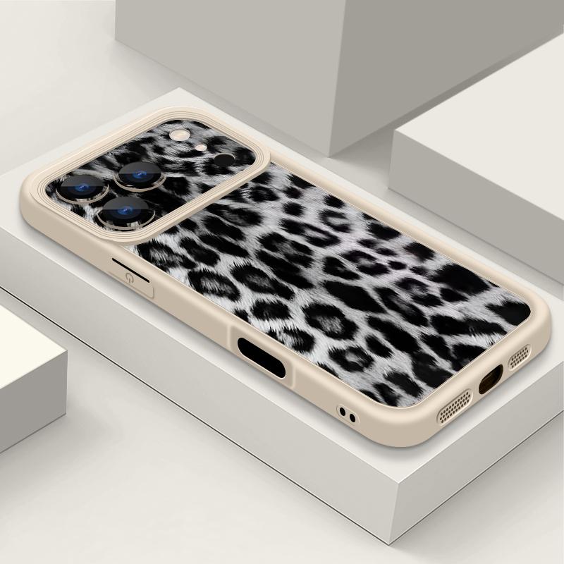 Snow Leopard Print Soft TPU Phone Case For iPhone Air 16e 17 16 15 14 Pro Max 13 12 Pro 15 16 14 Plus Shockproof Silicone Cover
