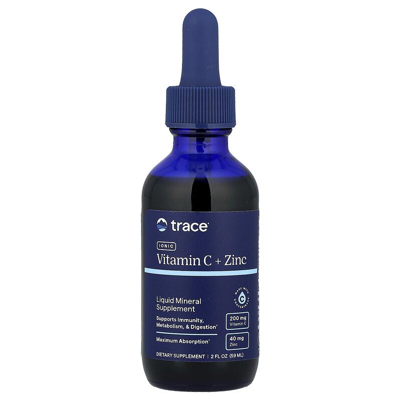 Ionic Vitamin C + Zinc, Liquid Mineral Supplement, 2 fl oz (59 ml)
