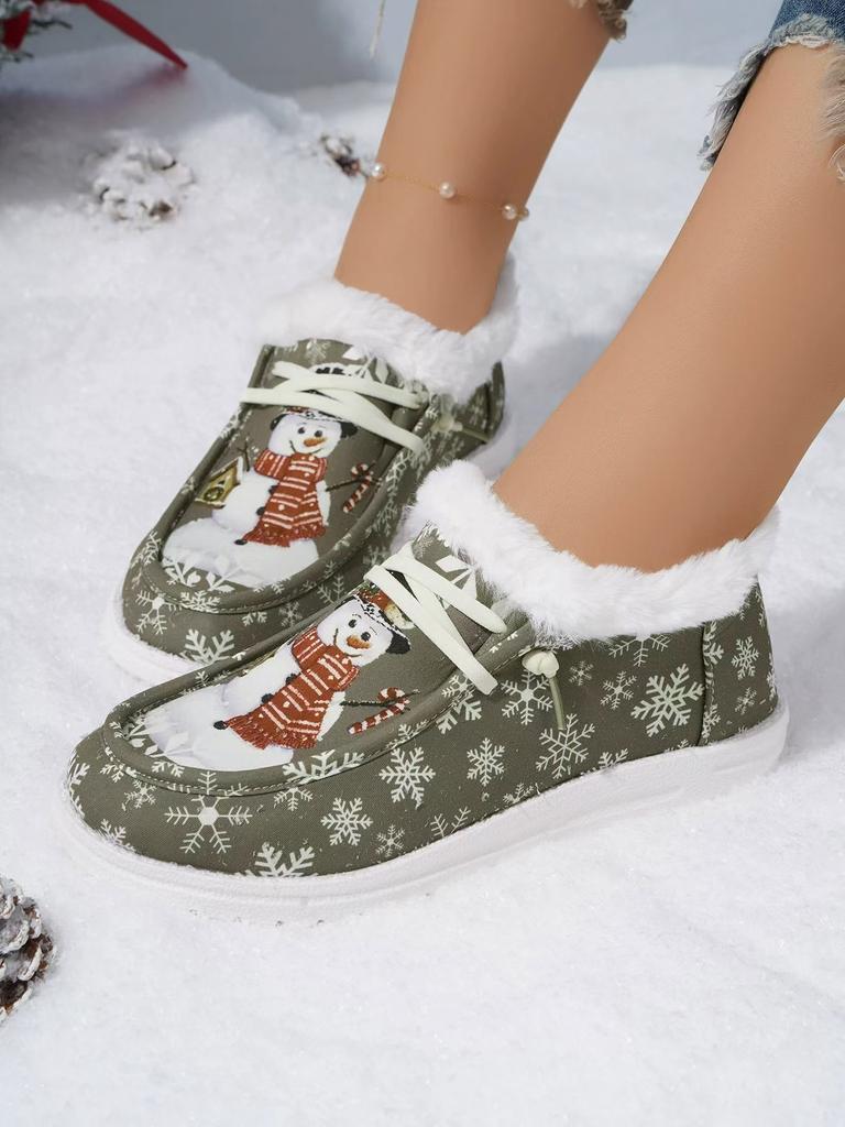 European and American Christmas short snow boots season velvet casual women's flat bottom warm