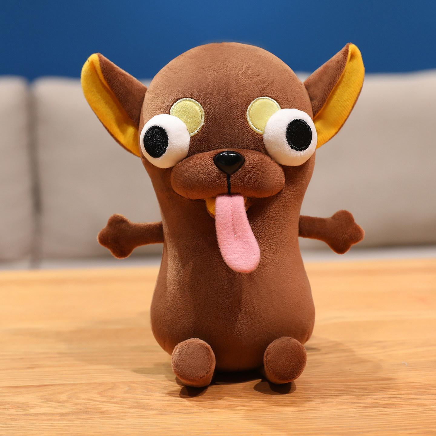 60cm Grappige Lelijke Chihuahua Pluche Pop 4 Stijlen Raar Gezicht Hondje Knuffel Hond Pop met Rock Gebaar Bureaublad Decoratie Nieuwigheid Cadeau 25cm