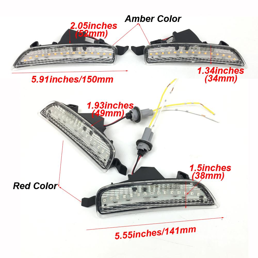 For Mazda Miata MX5 2016 2017 2018 2019 2020 2021 LED Side Marker Light Fender Bumper Lamp Front Amber Red Rear